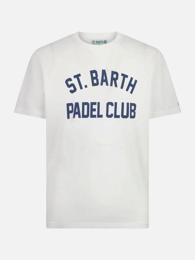 Mc2 Saint Barth T-shirt da uomo in cotone pesante con stampa St. Barth Padel Club Promozione temporanea