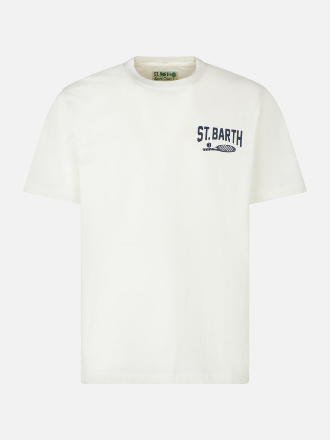 Mc2 Saint Barth T-shirt da uomo in cotone pesante con stampa Padel Fino al 50% di sconto