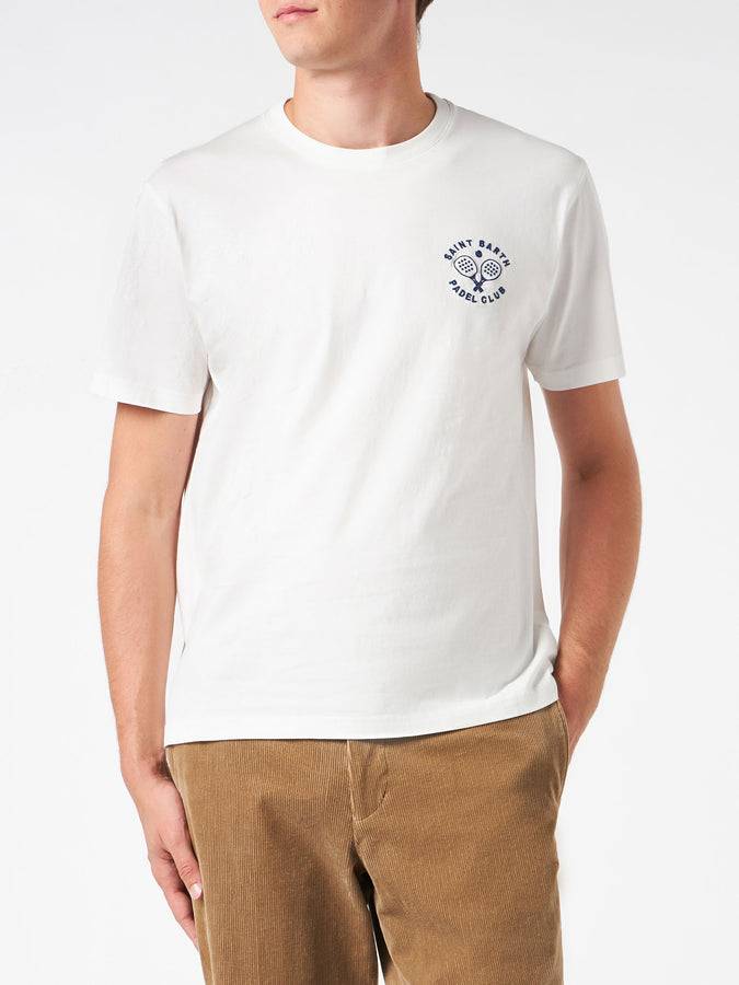 Mc2 Saint Barth T-shirt da uomo in cotone pesante con ricamo Padel Club Saint Barth Fino al 60% di sconto