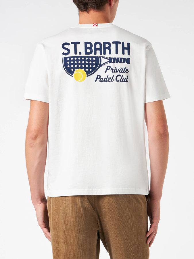 Mc2 Saint Barth T-shirt da uomo in cotone pesante con ricamo Padel Club Saint Barth Fino al 60% di sconto