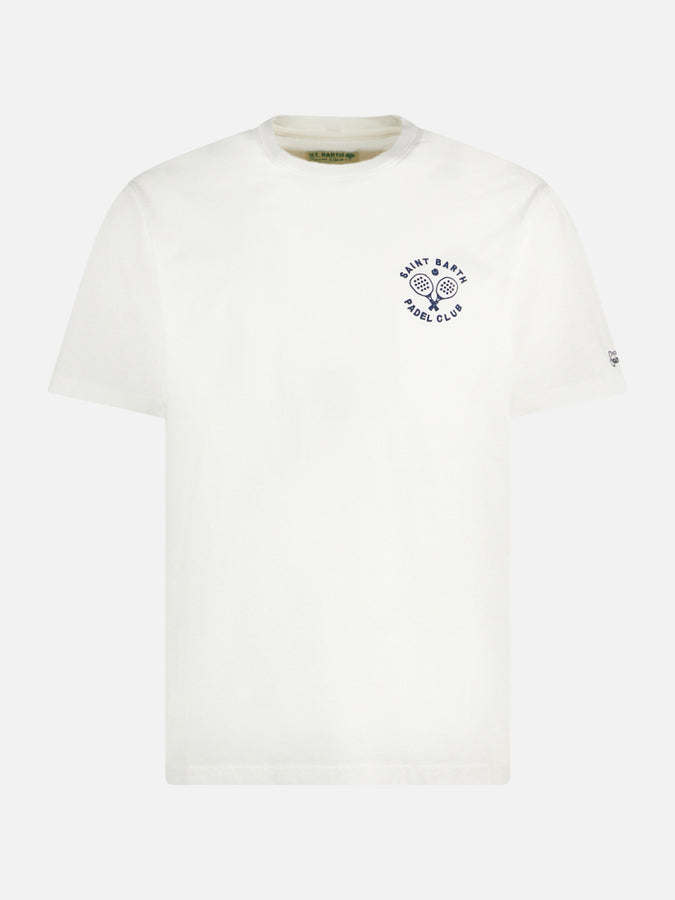 Mc2 Saint Barth T-shirt da uomo in cotone pesante con ricamo Padel Club Saint Barth Fino al 60% di sconto