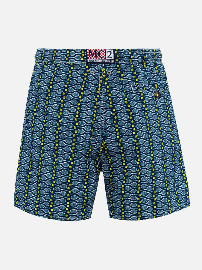 Mc2 Saint Barth Man lightweight fabric swim-shorts Lighting Micro Fantasy with tennis print Discount Store per i nuovi prodotti