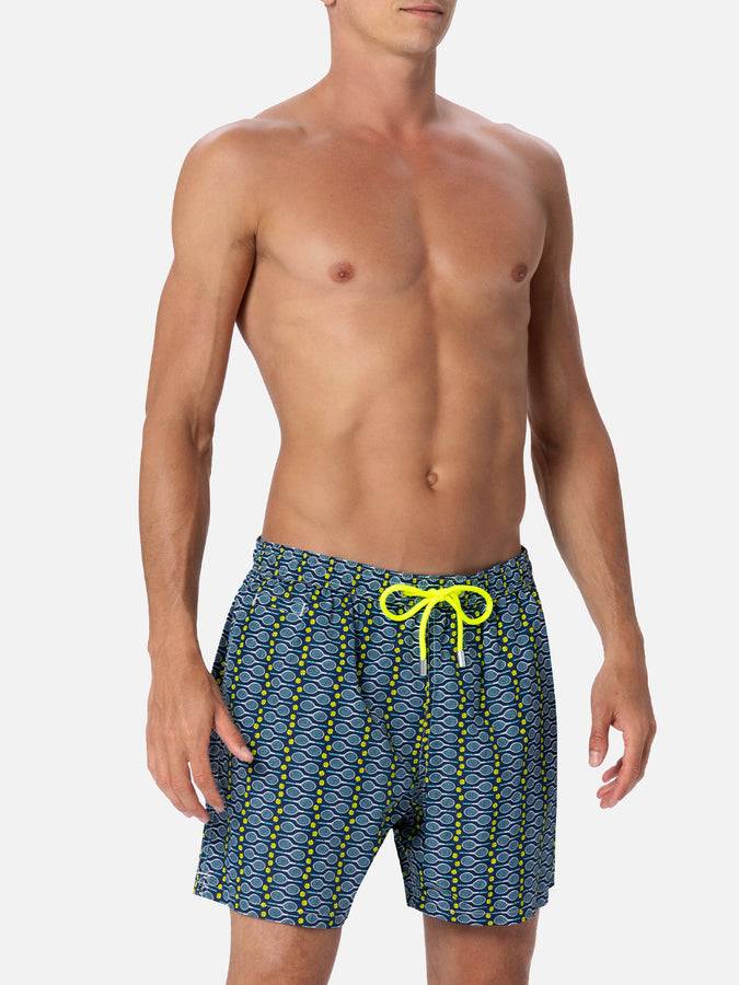 Mc2 Saint Barth Man lightweight fabric swim-shorts Lighting Micro Fantasy with tennis print Discount Store per i nuovi prodotti