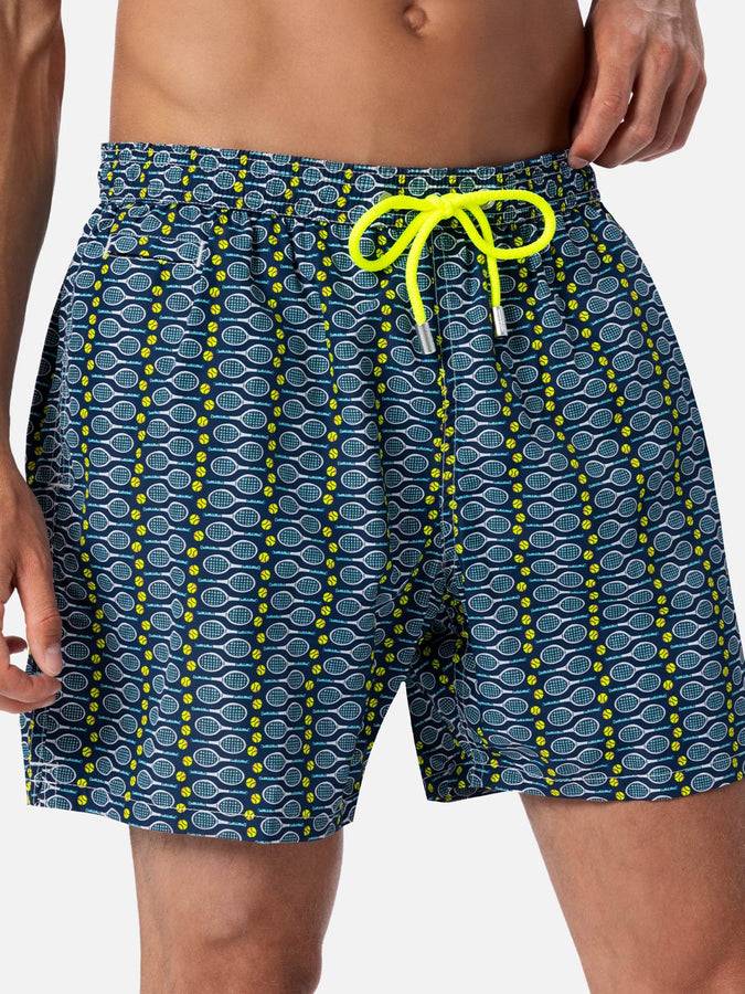 Mc2 Saint Barth Man lightweight fabric swim-shorts Lighting Micro Fantasy with tennis print Discount Store per i nuovi prodotti