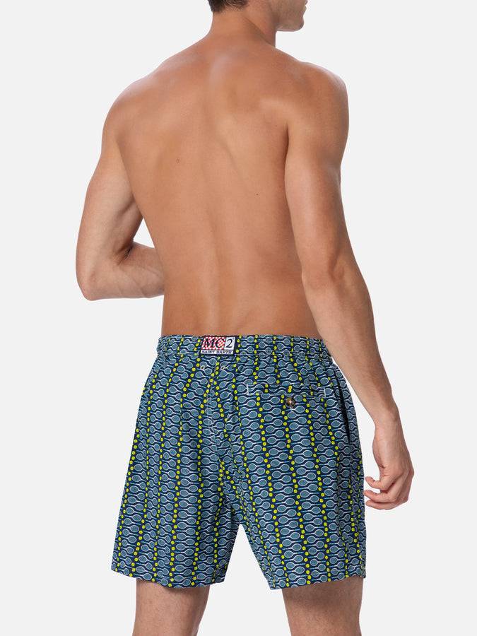 Mc2 Saint Barth Man lightweight fabric swim-shorts Lighting Micro Fantasy with tennis print Discount Store per i nuovi prodotti