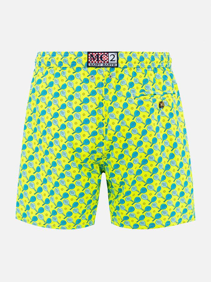 Mc2 Saint Barth Man lightweight fabric swim-shorts Lighting Micro Fantasy with padel print Super sconto