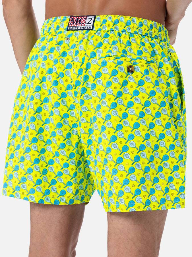 Mc2 Saint Barth Man lightweight fabric swim-shorts Lighting Micro Fantasy with padel print Super sconto
