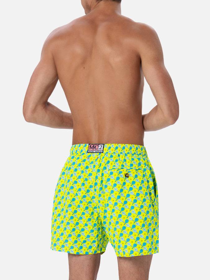 Mc2 Saint Barth Man lightweight fabric swim-shorts Lighting Micro Fantasy with padel print Super sconto