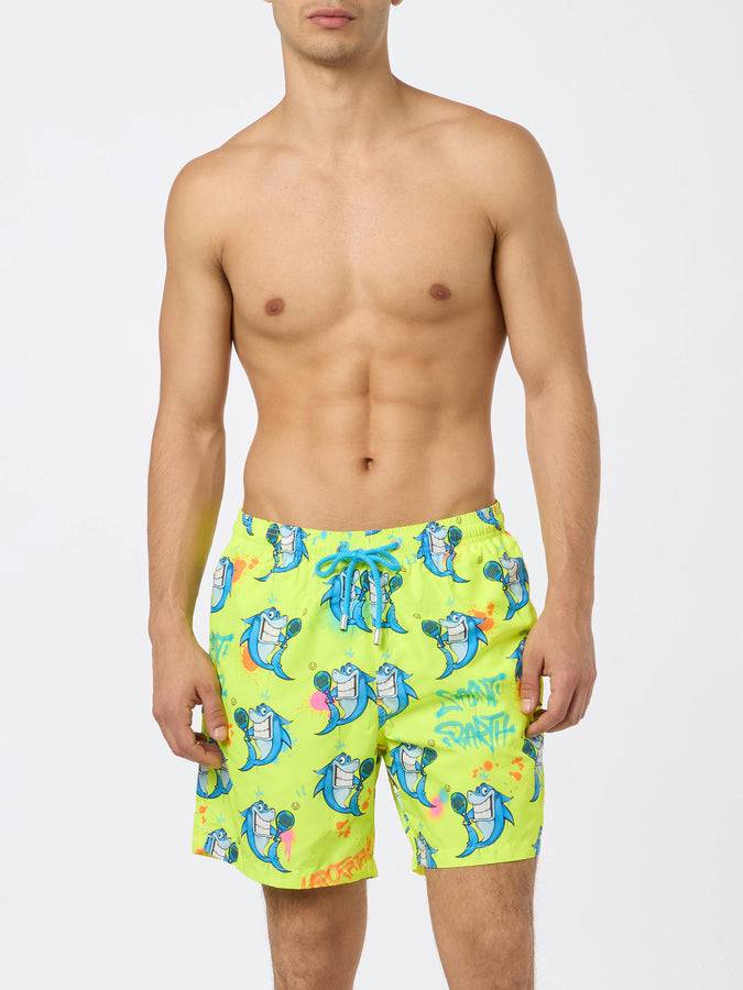 Mc2 Saint Barth Costume da bagno da uomo in tessuto leggero Lighting con stampa Cryptopuppets | EDIZIONE SPECIALE CRYPTOPUPPETS Esporta salva