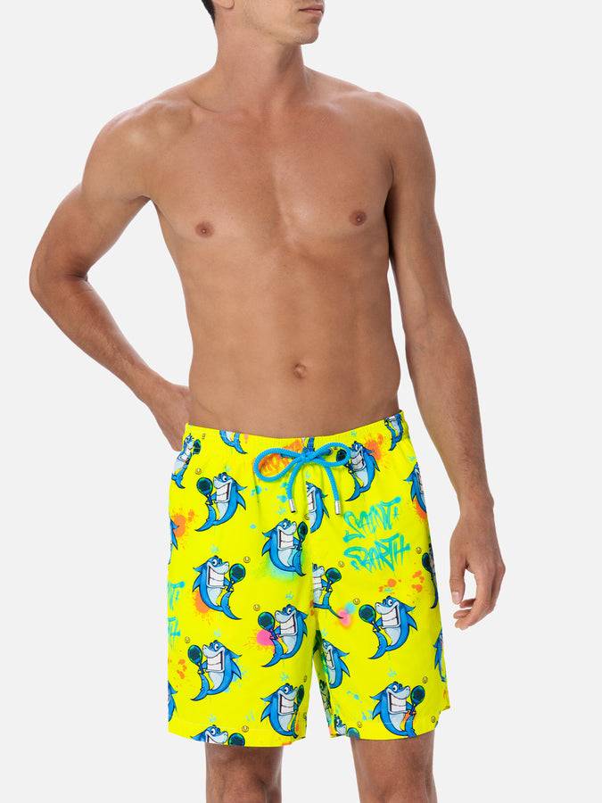 Mc2 Saint Barth Costume da bagno da uomo in tessuto leggero Lighting con stampa Cryptopuppets | EDIZIONE SPECIALE CRYPTOPUPPETS Esporta salva