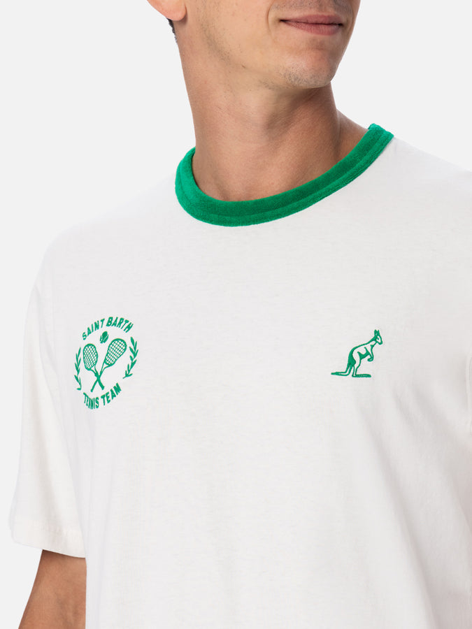 Mc2 Saint Barth T-shirt uomo bianca in cotone Dover con ricamo Australian | AUSTRALIAN BRAND SPECIAL EDITION 50% di sconto per tempo limitato