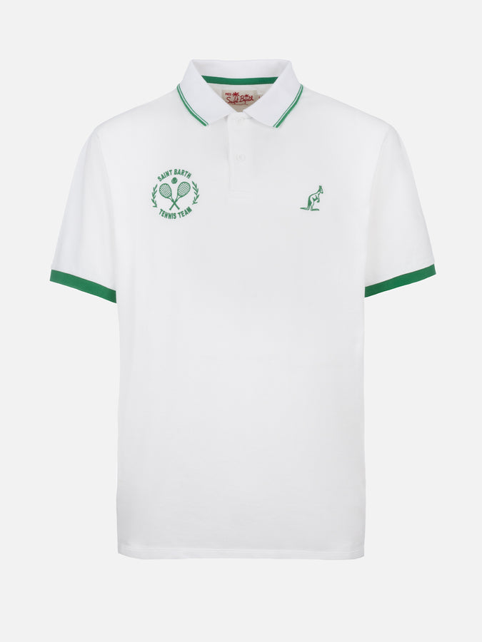 Mc2 Saint Barth Polo uomo in piquet di cotone bianco Beverly Hills | AUSTRALIAN BRAND SPECIAL EDITION 2025