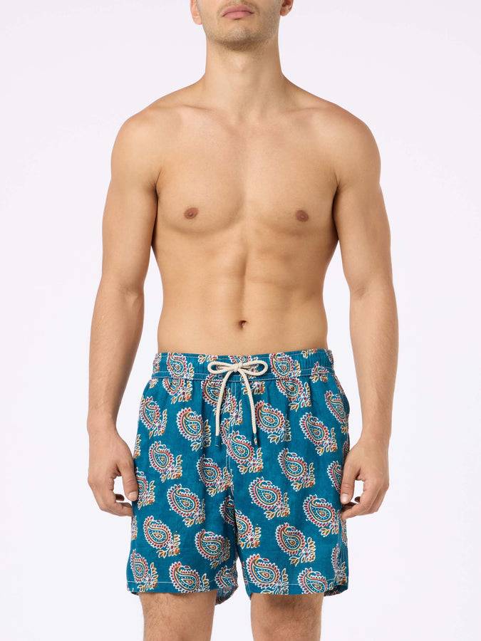 Mc2 Saint Barth Costume da bagno uomo media lunghezza Gustavia in lino Acquista Ora