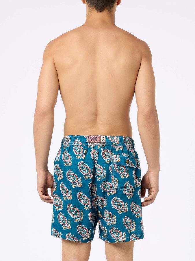 Mc2 Saint Barth Costume da bagno uomo media lunghezza Gustavia in lino Acquista Ora
