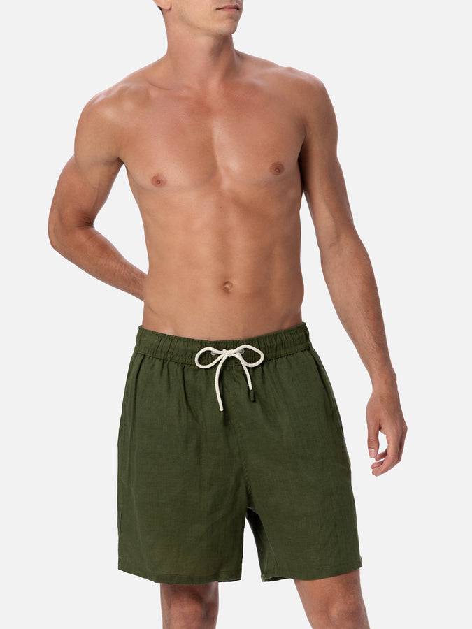 Mc2 Saint Barth Costume da uomo medio lungo in lino verde militare Gustavia Fino Al -60%