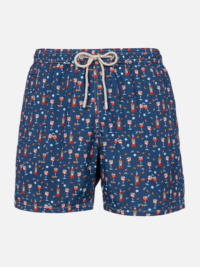 Mc2 Saint Barth Man lightweight fabric swim-shorts Lighting Micro Fantasy with Aperol Spritz print | APEROL SPECIAL EDITION Online