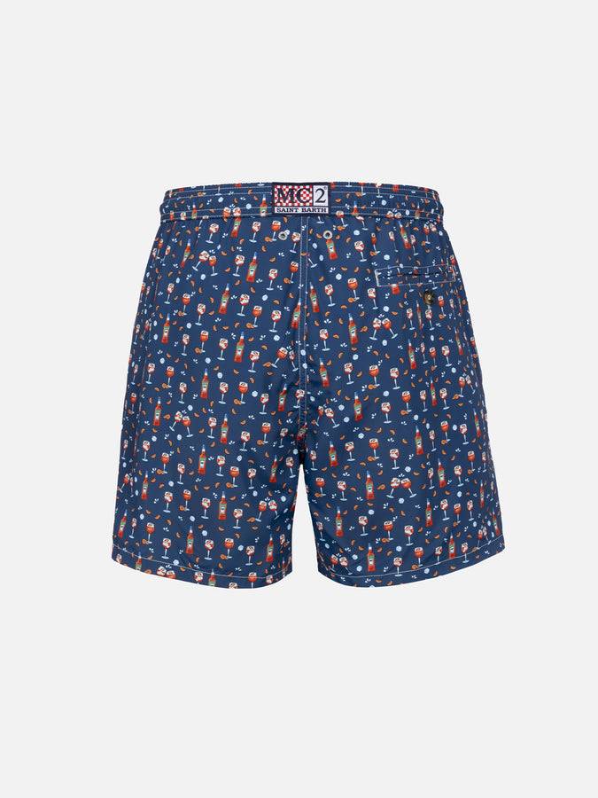 Mc2 Saint Barth Man lightweight fabric swim-shorts Lighting Micro Fantasy with Aperol Spritz print | APEROL SPECIAL EDITION Online