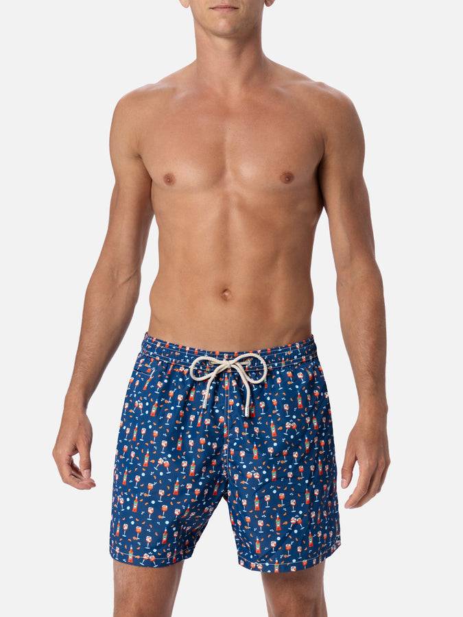 Mc2 Saint Barth Man lightweight fabric swim-shorts Lighting Micro Fantasy with Aperol Spritz print | APEROL SPECIAL EDITION Online