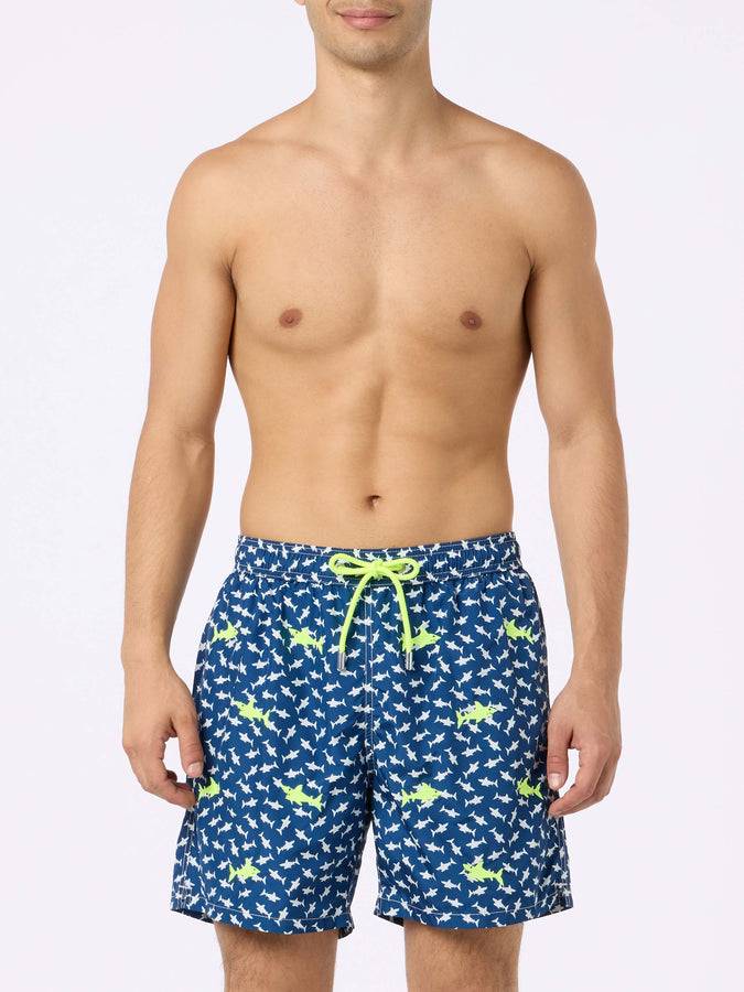 Mc2 Saint Barth Costume da bagno da uomo in tessuto leggero Illuminazione con ricamo squali Hotsell