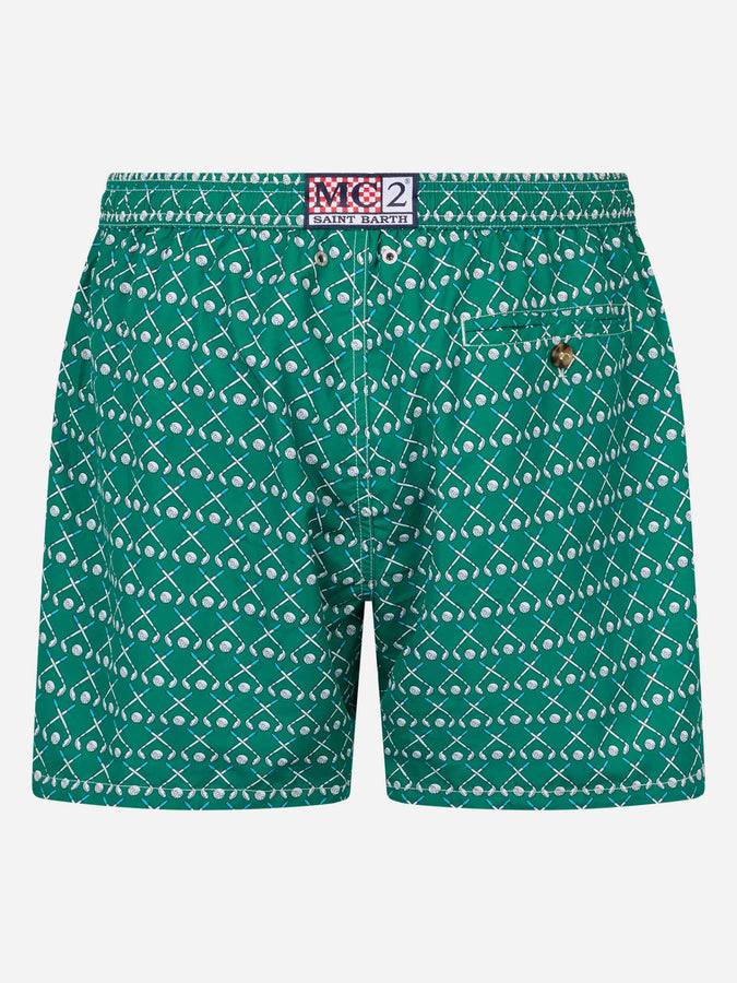 Mc2 Saint Barth Costume da bagno da uomo in tessuto leggero Lighting Micro Fantasy con stampa golf In Saldo
