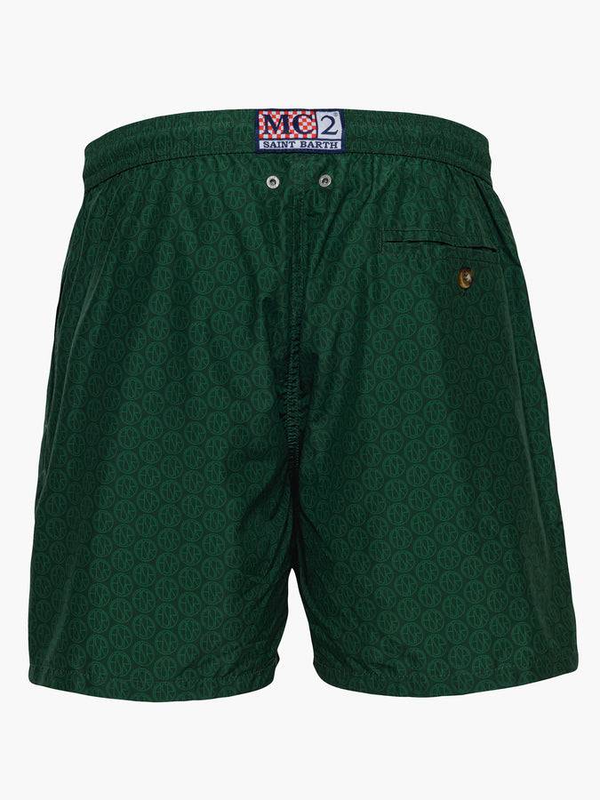 Mc2 Saint Barth Man lightweight fabric swim-shorts Lighting Micro Fantasy with Roma print | AS ROMA SPECIAL EDITION Nuova