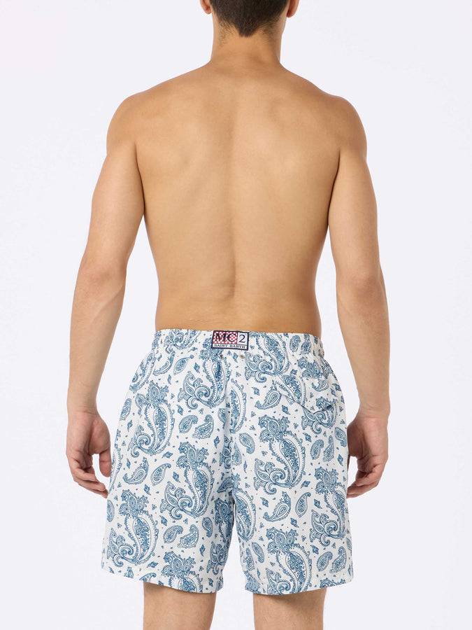 Mc2 Saint Barth Costume uomo in tessuto leggero Lighting con stampa paisley Moda