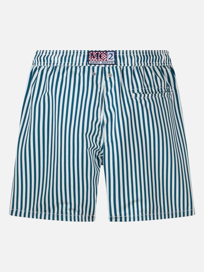 Mc2 Saint Barth Boxer mare uomo Gustavia lunghezza media a righe con ricamo Portofino Gin | PORTOFINO GIN EDIZIONE SPECIALE Negozio online di fabbrica