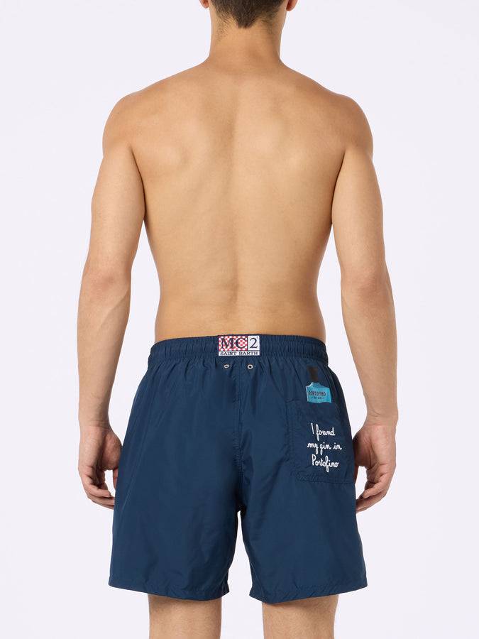 Mc2 Saint Barth Boxer mare uomo Gustavia lunghezza media con ricamo Portofino Gin | PORTOFINO GIN EDIZIONE SPECIALE Prezzo di fabbrica