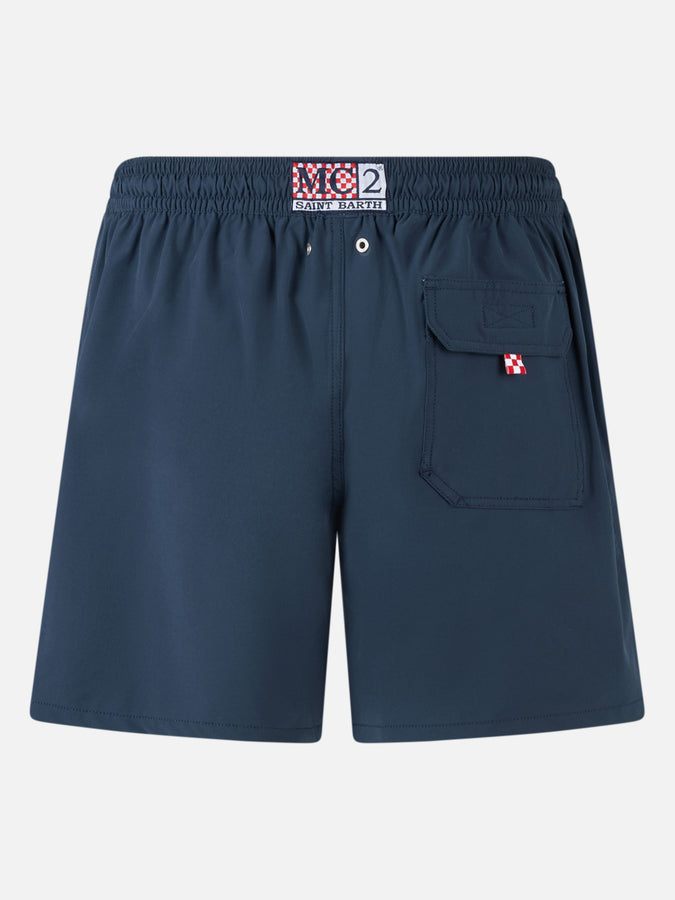 Mc2 Saint Barth Man Comfort swim shorts with Nel bere e nel mare embroidery | INSULTI LUMINOSI SPECIAL EDITION Offerta speciale