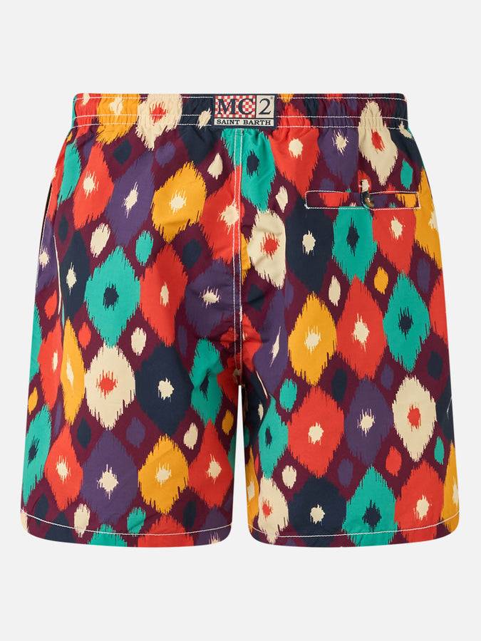 Mc2 Saint Barth Man mid-length multicolor ikat swim-shorts Caprese Offerta natalizia