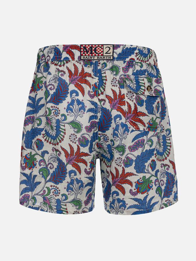 Mc2 Saint Barth Costume da bagno da uomo lunghezza media Gustavia in lino con stampa fiori Offerta Giorno del Papà