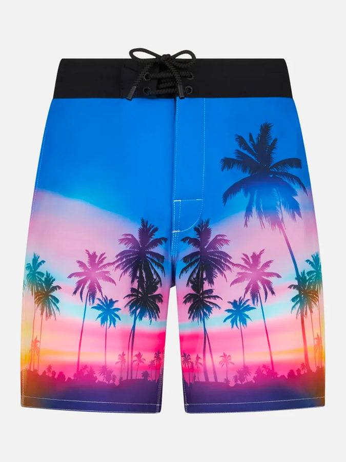 Mc2 Saint Barth Costume da bagno da uomo surf comfort ed stretch con stampa palme
