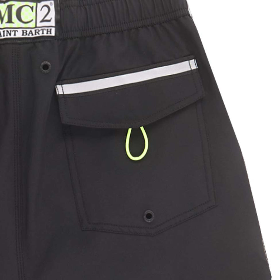 Mc2 Saint Barth Pantaloncini da bagno neri stile surf Grandi sconti