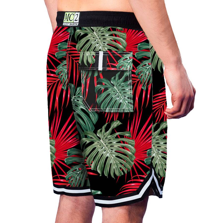 Mc2 Saint Barth Pantaloncini da bagno con stampa tropicale stile surf Offerte stagionali