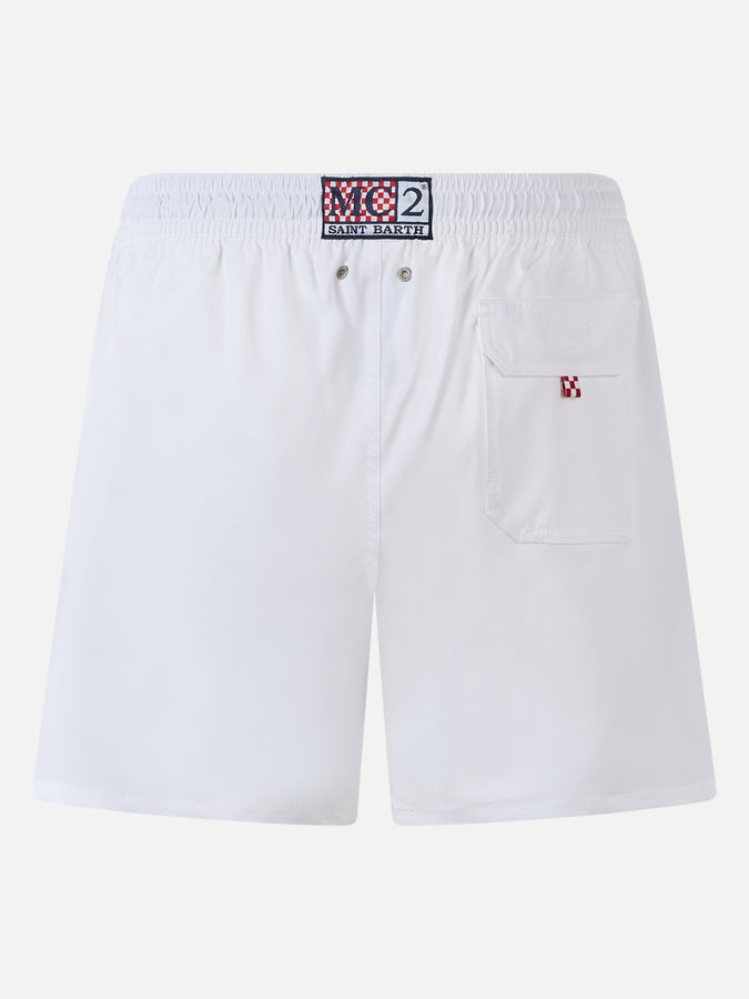 Mc2 Saint Barth Man Comfort swim shorts with In Gin di Vita embroidery | INSULTI LUMINOSI SPECIAL EDITION Super Saving Price
