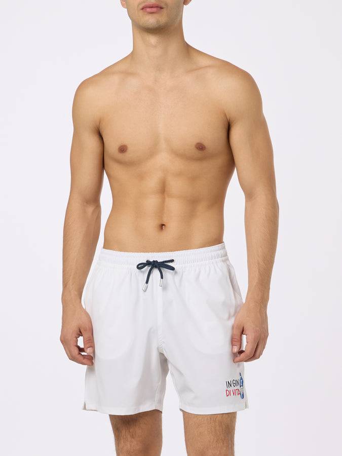 Mc2 Saint Barth Man Comfort swim shorts with In Gin di Vita embroidery | INSULTI LUMINOSI SPECIAL EDITION Super Saving Price