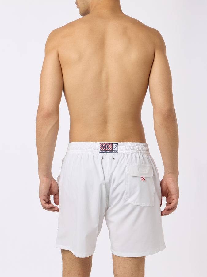 Mc2 Saint Barth Man Comfort swim shorts with In Gin di Vita embroidery | INSULTI LUMINOSI SPECIAL EDITION Super Saving Price