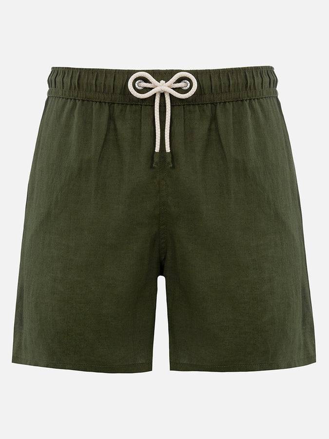 Mc2 Saint Barth Costume da uomo medio lungo in lino verde militare Gustavia Ultimo giorno