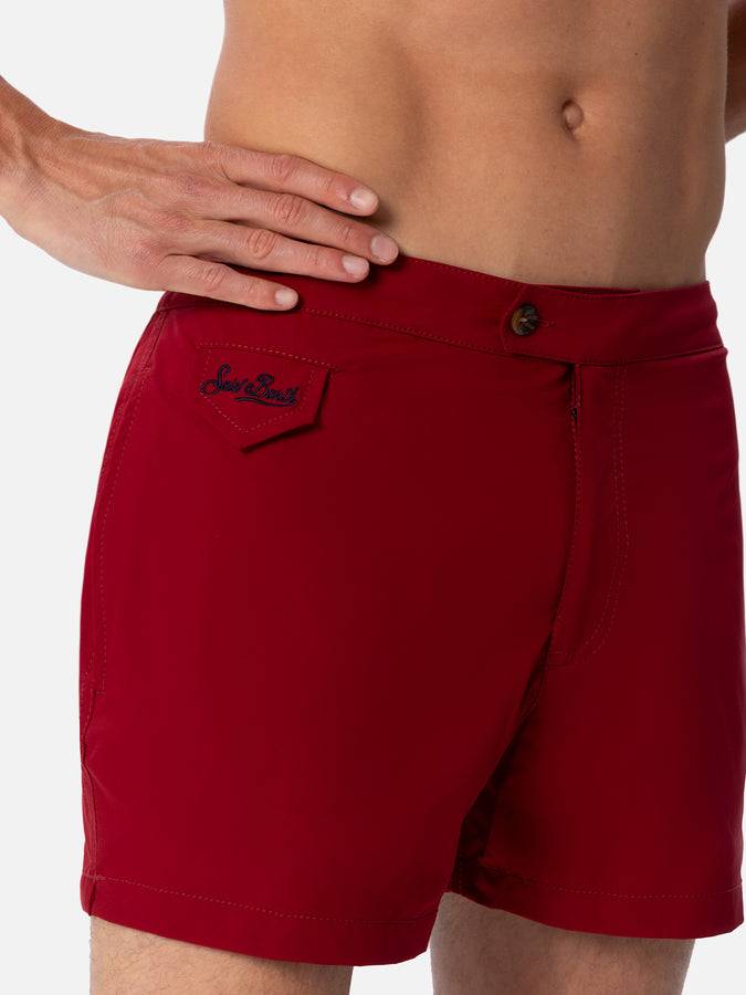 Mc2 Saint Barth Pantaloncini da bagno uomo Harrys dal taglio aderente bordeaux Fino al 65% di sconto