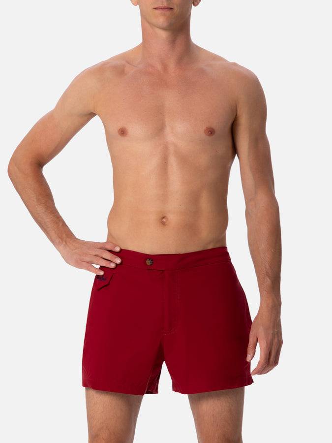 Mc2 Saint Barth Pantaloncini da bagno uomo Harrys dal taglio aderente bordeaux Fino al 65% di sconto
