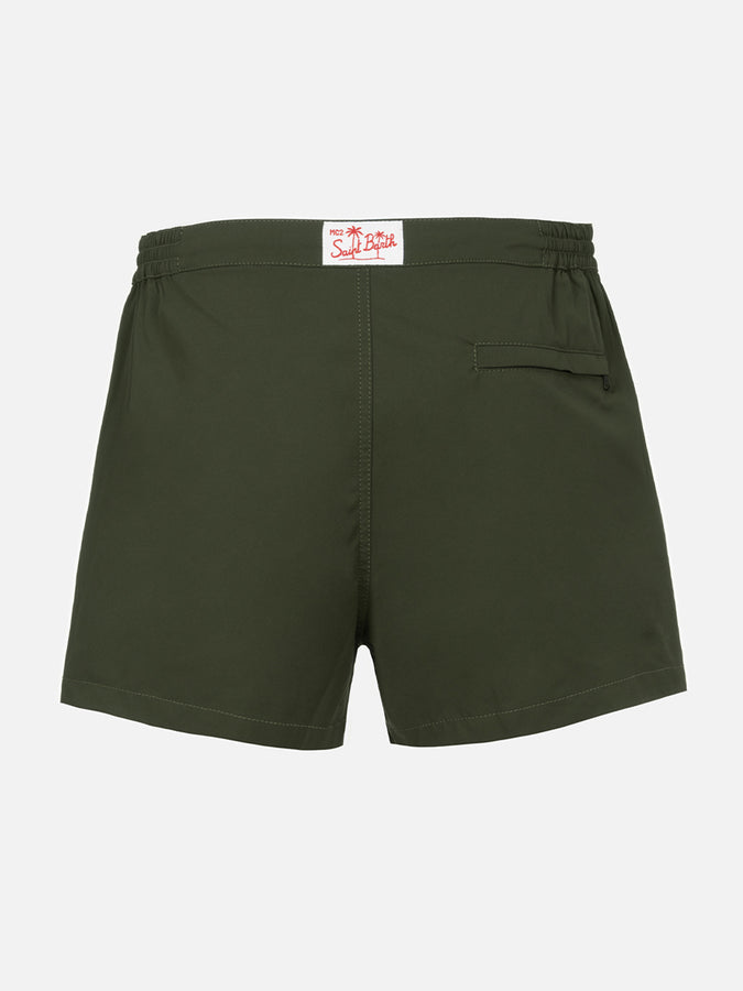 Mc2 Saint Barth Pantaloncini da bagno uomo Harrys dal taglio aderente verde militare Only for today