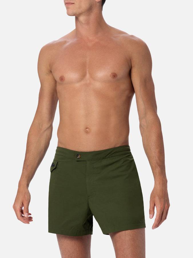 Mc2 Saint Barth Pantaloncini da bagno uomo Harrys dal taglio aderente verde militare Only for today