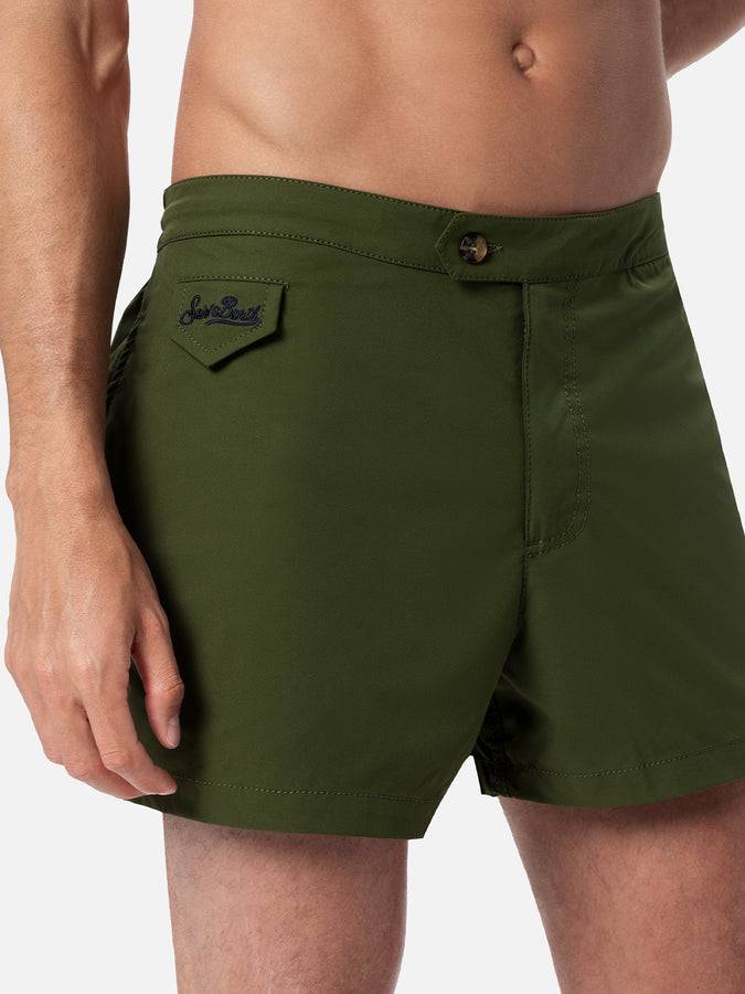 Mc2 Saint Barth Pantaloncini da bagno uomo Harrys dal taglio aderente verde militare Only for today