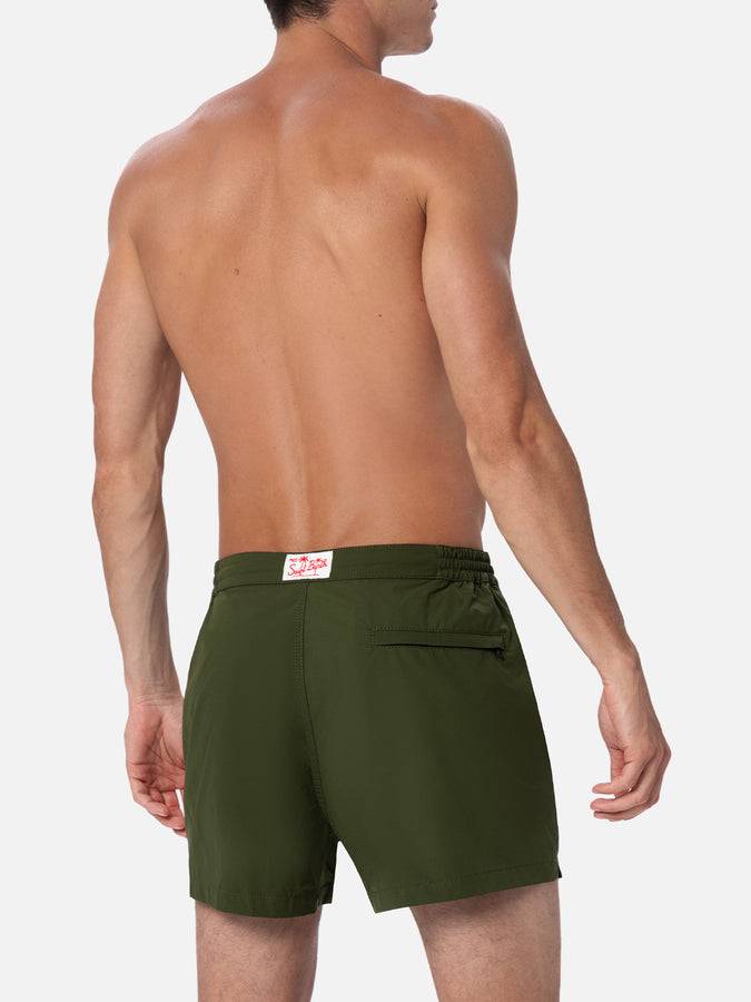 Mc2 Saint Barth Pantaloncini da bagno uomo Harrys dal taglio aderente verde militare Only for today