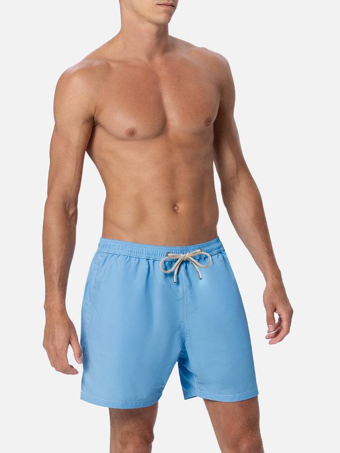 Mc2 Saint Barth Shorts da bagno uomo di media lunghezza colore celeste Patmos Discount Store per i nuovi prodotti
