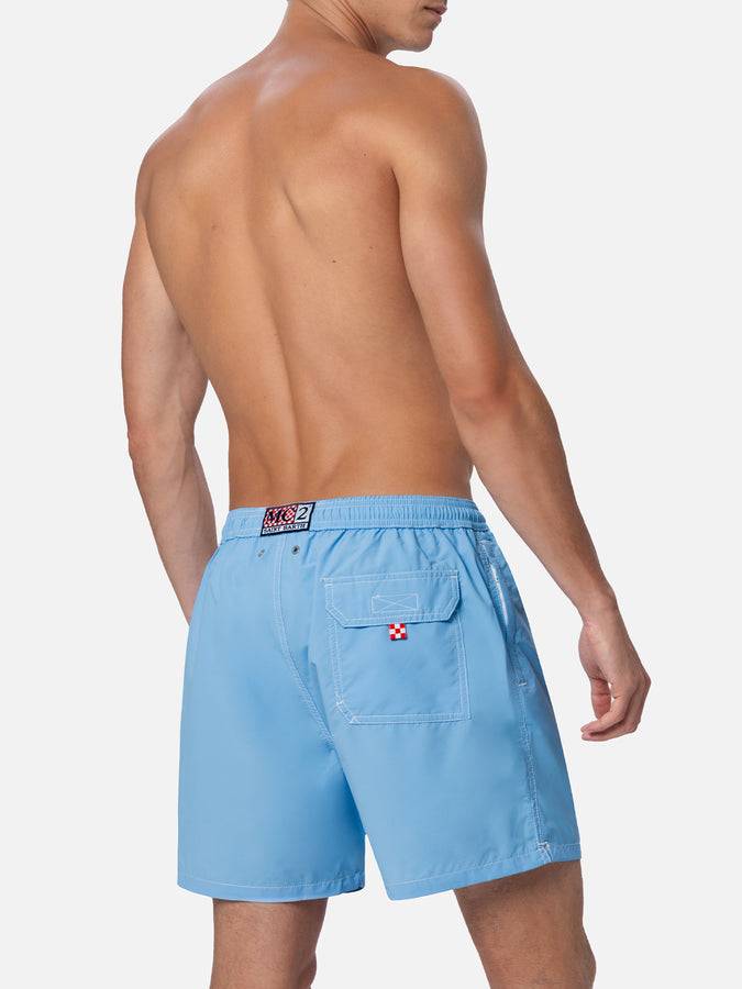 Mc2 Saint Barth Shorts da bagno uomo di media lunghezza colore celeste Patmos Discount Store per i nuovi prodotti