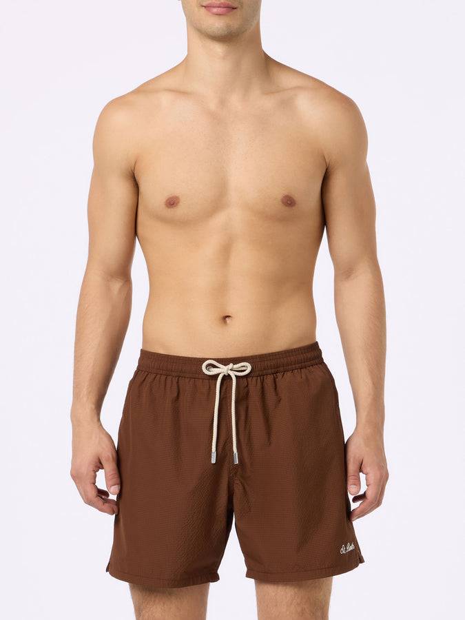 Mc2 Saint Barth Pantaloncino mare uomo in seersucker Patmos Super sconto
