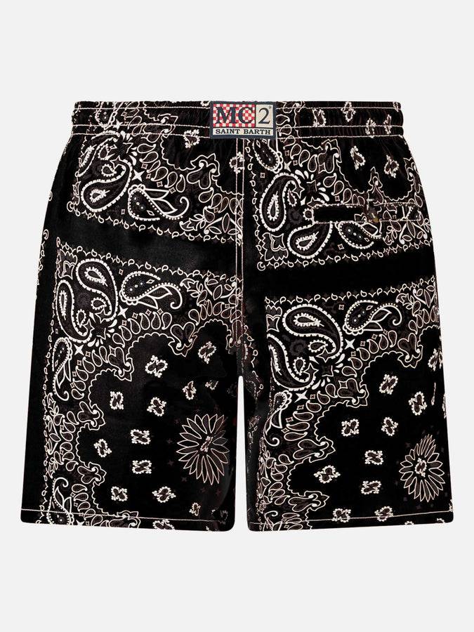 Mc2 Saint Barth Costume da bagno uomo con stampa bandana nera Spedizione Gratuita