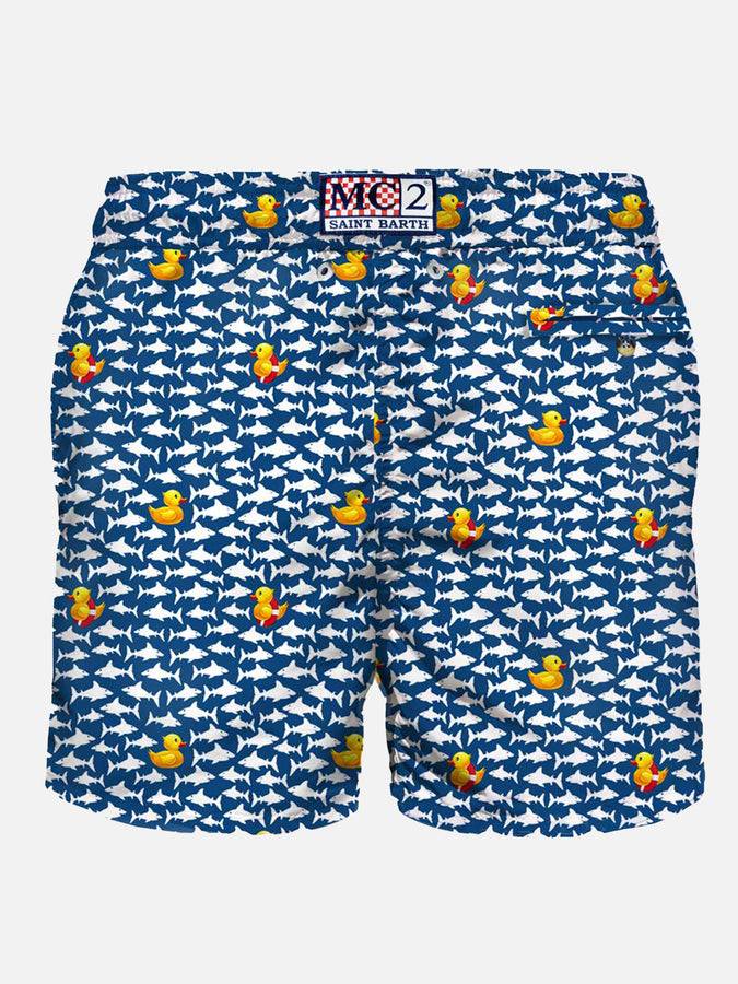 Mc2 Saint Barth Costume da bagno da uomo in tessuto leggero stampa papere e squali Outlet