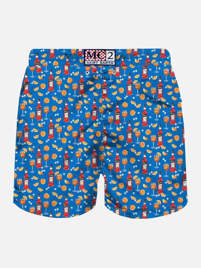 Mc2 Saint Barth Costume da bagno da uomo in tessuto leggero con stampa Spritz | EDIZIONE SPECIALE APEROL In Vendita